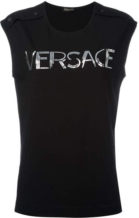 versace tank top fake|Versace logo stretch tank top.